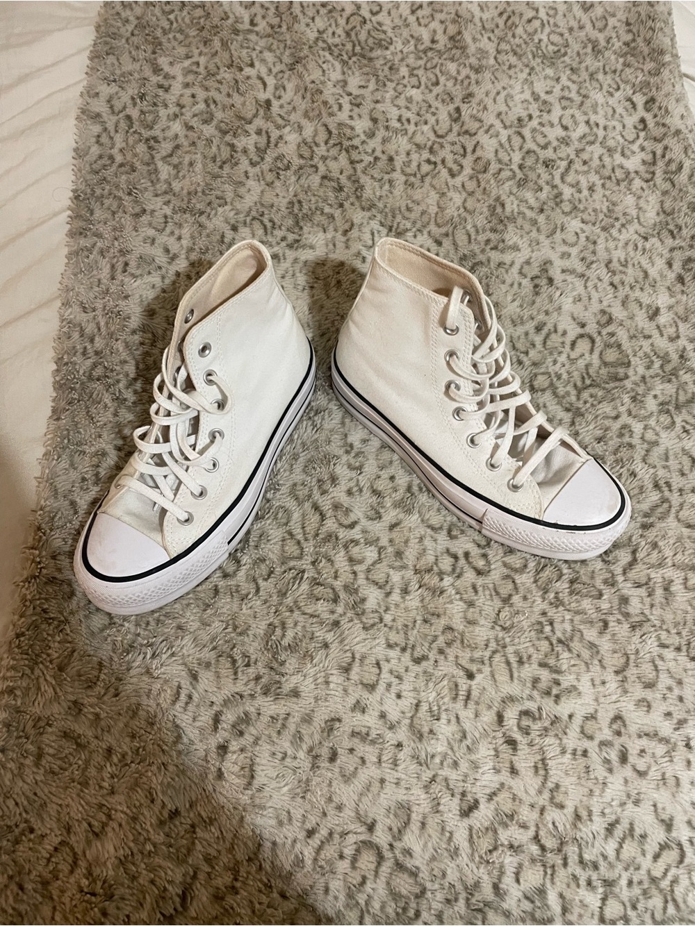 Converse White High-Top Platform Sneakers - Picture 5 of 8